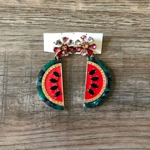 NWOT Costume Watermelon Earrings